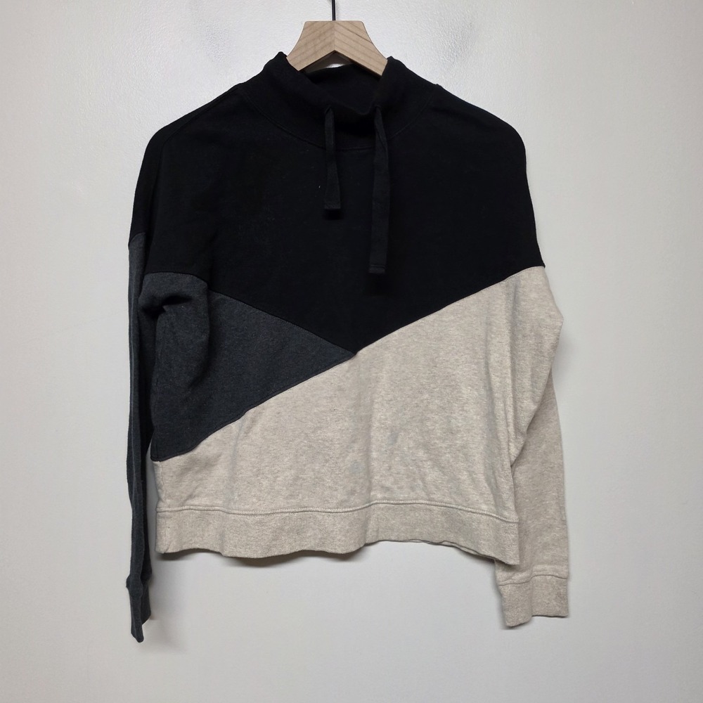 Pact Airplane Organic Womens Multi Colorblocked Long Sleeve Pullover Size Small